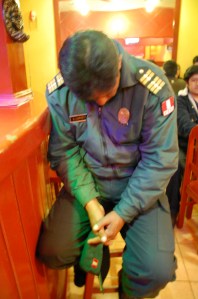 Peruvian police rest-up