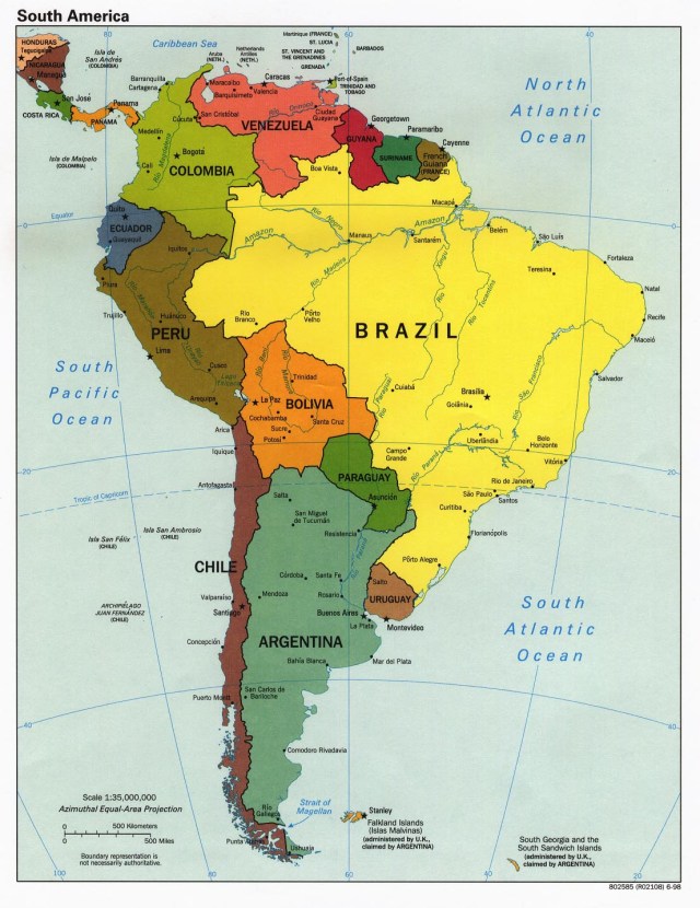 SouthAmericaMap South America