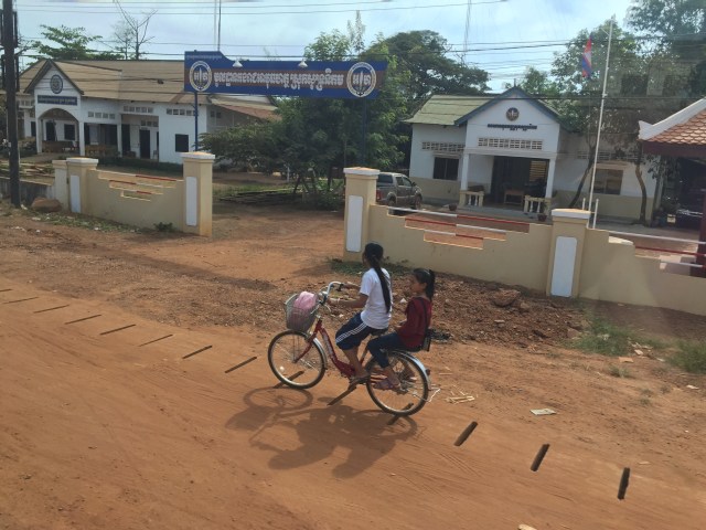 through the bus window
