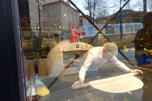 rolling phyllo dough