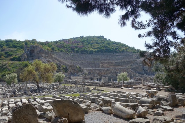 gymnasium, theater in the distance