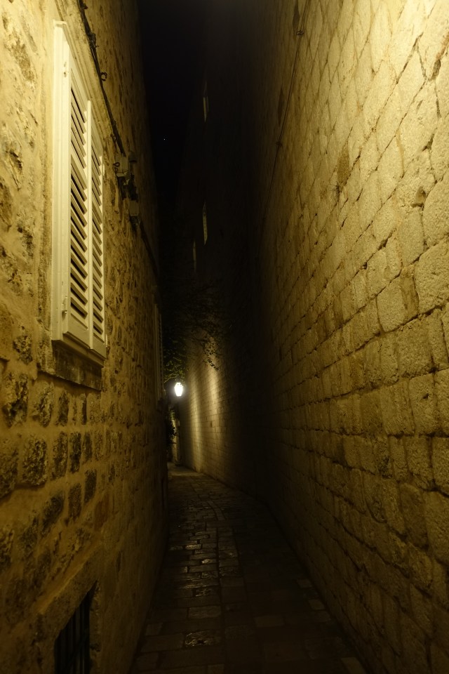 old city street at night