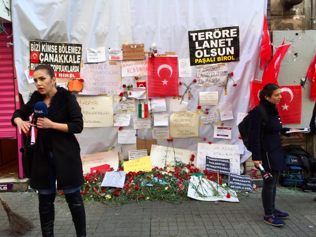 a couple news crews were there