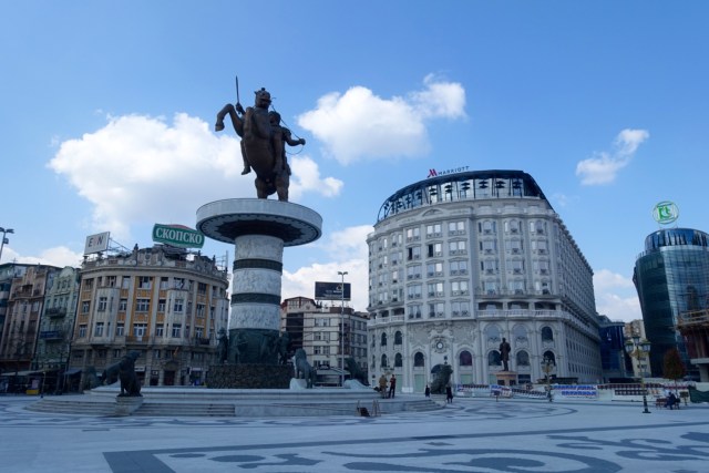 warrior on horse statue