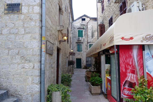 hotel in building on left