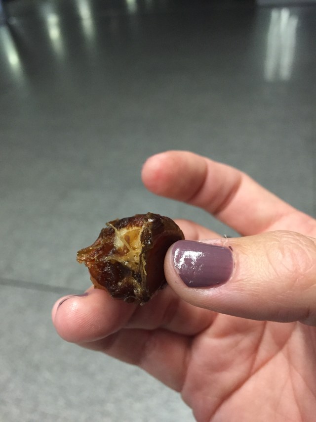 date and brazil nut just-because gift from family as we came out of the terminal