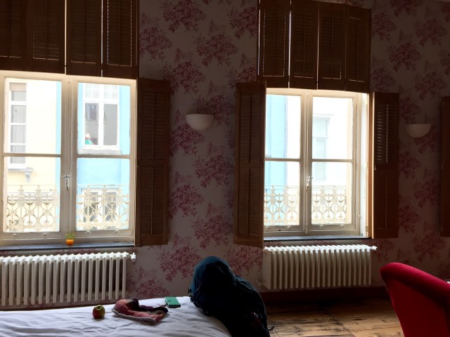 old room with high ceilings. loved this room!