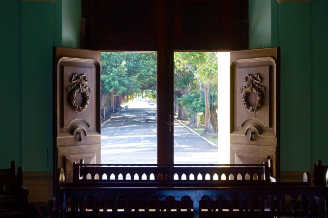 view out of the church